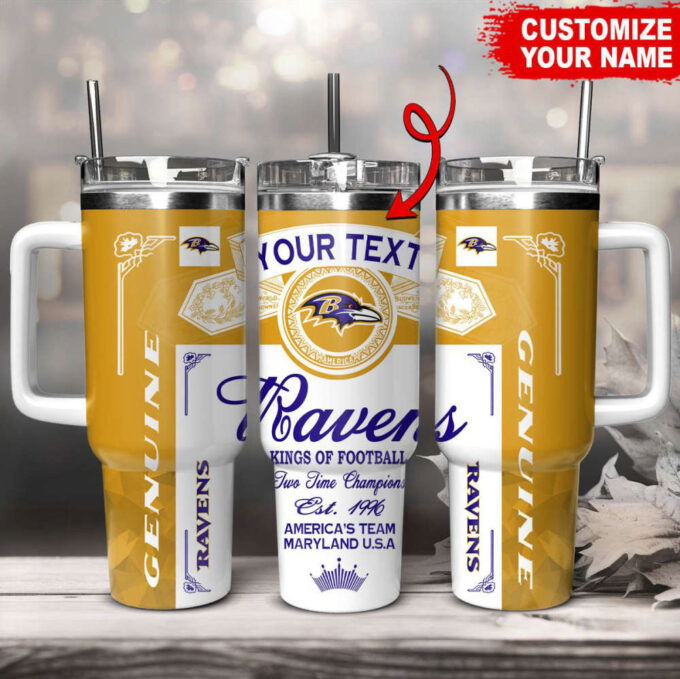 Baltimore Ravens NFL Kings Of Football Custom Your Text Stanley Tumbler 40Oz Gift for Fans