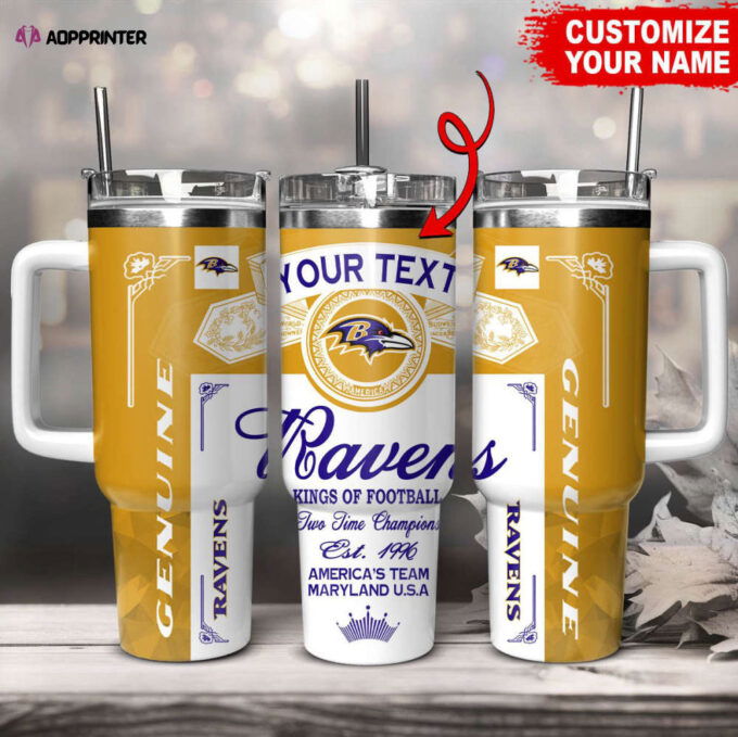 Baltimore Ravens NFL Kings Of Football Custom Your Text Stanley Tumbler 40Oz Gift for Fans