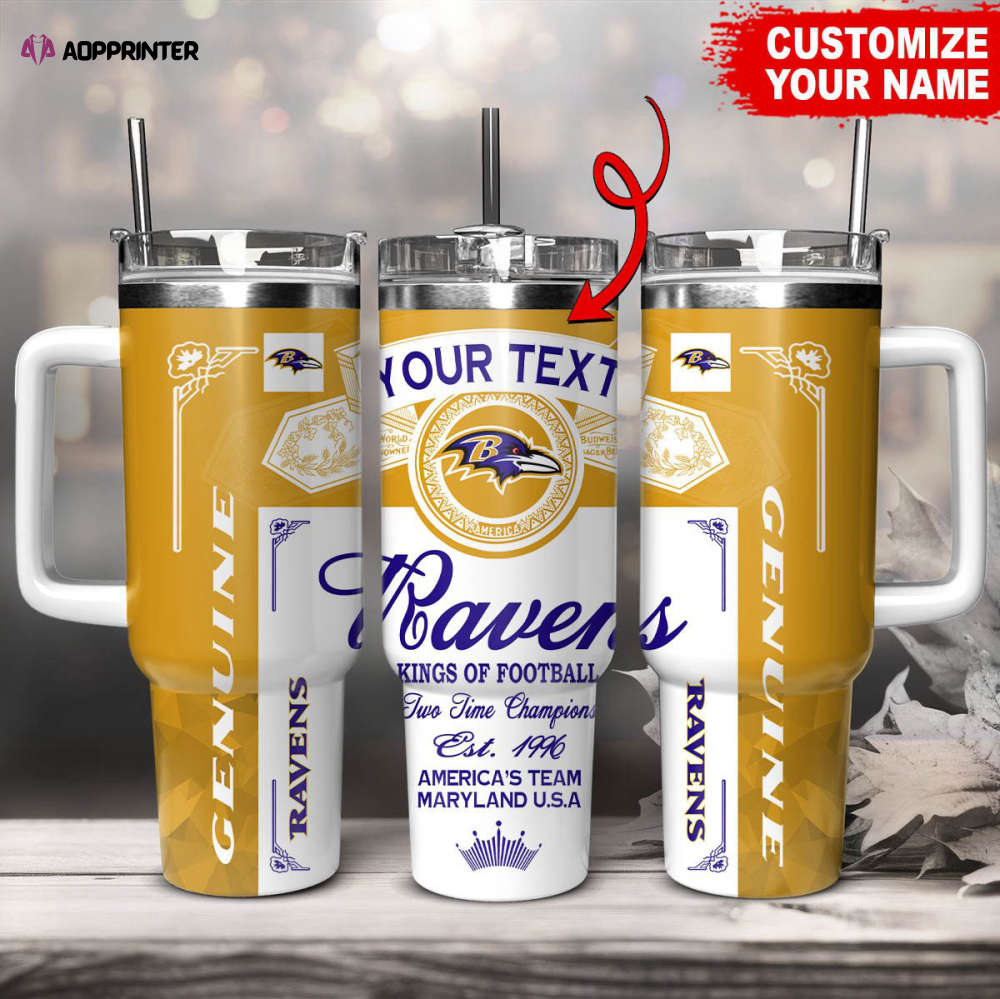 Baltimore Ravens NFL Kings Of Football Custom Your Text Stanley Tumbler 40Oz Gift for Fans Baltimore Ravens NFL Kings Of Football Custom Your Text Stanley Tumbler 40Oz Gift for Fans