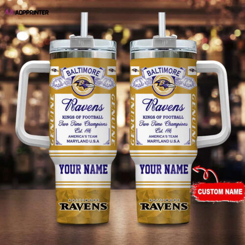 Cart 3 Baltimore Ravens NFL Kings of Football Personalized Stanley Tumbler 40Oz Gift for Fans