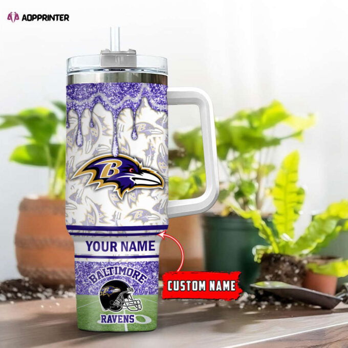 Baltimore Ravens NFL Personalized Stanley Tumbler 40oz Gift for Fans