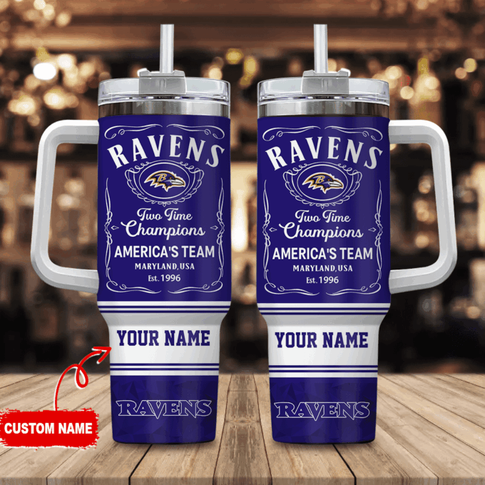 Baltimore Ravens Personalized NFL Jack Daniel’s 40oz Stanley Tumbler Gift for Fans