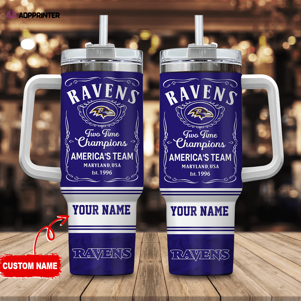 Baltimore Ravens Personalized NFL Jack Daniel’s 40oz Stanley Tumbler Gift for Fans Baltimore Ravens Personalized NFL Jack Daniel’s 40oz Stanley Tumbler Gift for Fans