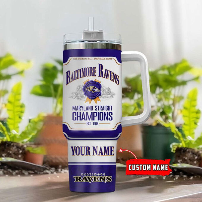Baltimore Ravens Personalized The World’s No 1 Football Team NFL Jim Beam 40oz Stanley Tumbler Gift for Fans