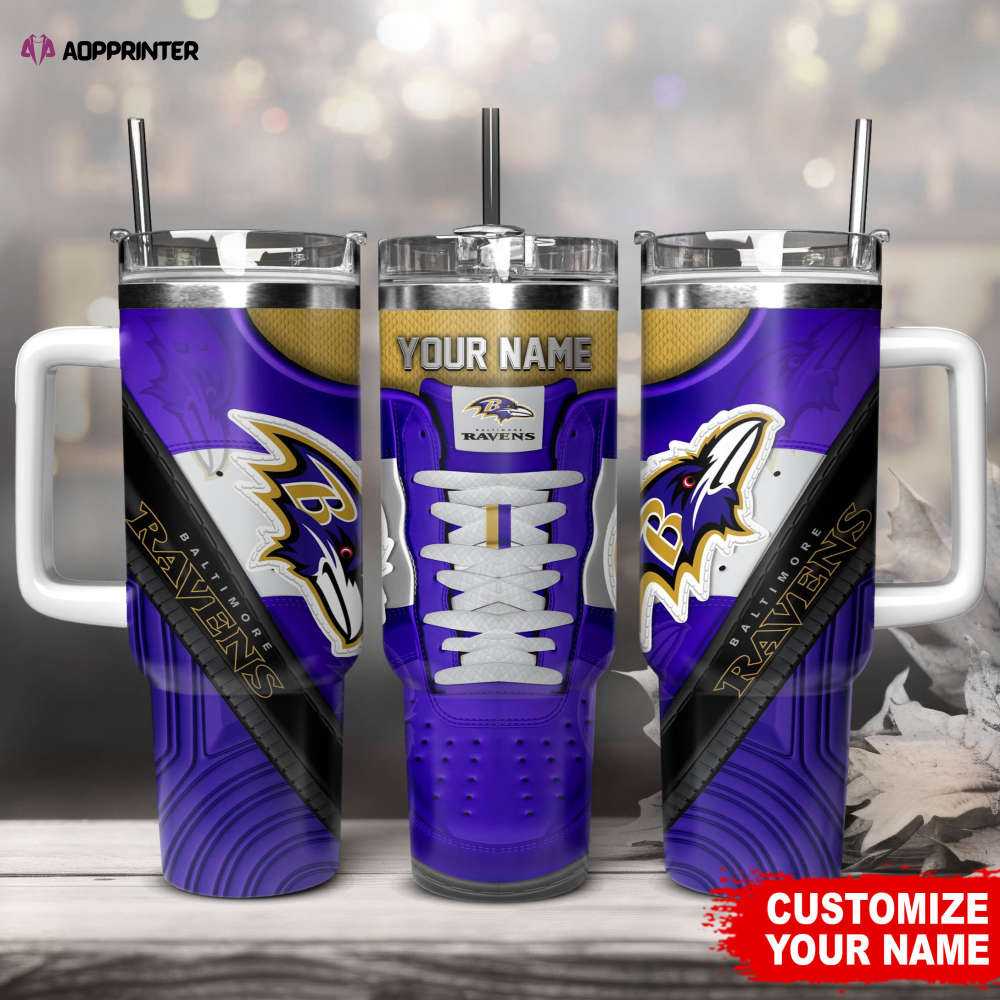 Baltimore Ravens Sneaker NFL Personalized Stanley Tumbler 40Oz Gift for Fans Baltimore Ravens Sneaker NFL Personalized Stanley Tumbler 40Oz Gift for Fans