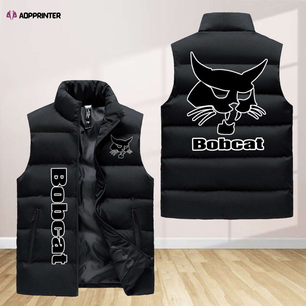 Bobcat Sleeveless Puffer Jacket Custom For Fans Gifts Bobcat Sleeveless Puffer Jacket Custom For Fans Gifts