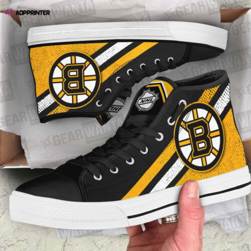 Cart 3 Boston Bruins High Top Canvas Shoes Custom Sneakers For Fans