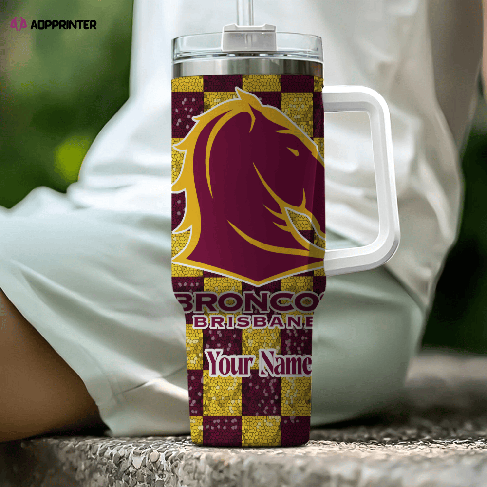 Brisbane Broncos NRL Personalized Stanley Tumbler 40oz Gift for Fans Brisbane Broncos NRL Personalized Stanley Tumbler 40oz Gift for Fans