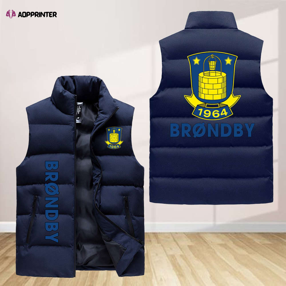 Brondby If Sleeveless Puffer Jacket Custom For Fans Gifts Brondby If Sleeveless Puffer Jacket Custom For Fans Gifts
