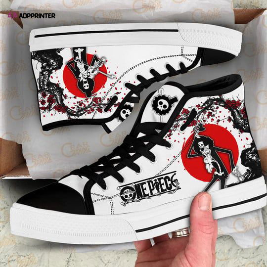 Brook High Top Shoes Japan Style For Fans One Piece Anime Brook High Top Shoes Japan Style For Fans One Piece Anime