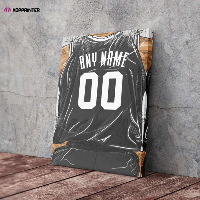 Brooklyn Nets Jersey Personalized Jersey NBA Custom Name and Number Canvas Wall Art Home Decor Man Cave Gift