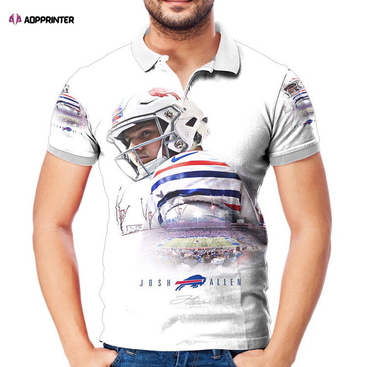 Buffalo Bills 17 Josh Allen v1 3D Gift for Fans Polo Shirt Buffalo Bills 17 Josh Allen v1 3D Gift for Fans Polo Shirt