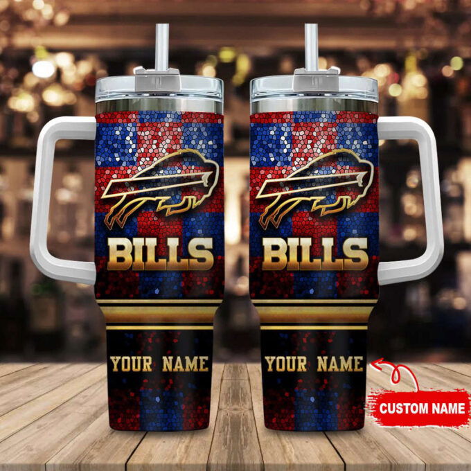 Buffalo Bills Personalized NFL Glitter 40oz Stanley Tumbler Gift for Fans