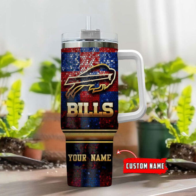 Buffalo Bills Personalized NFL Glitter 40oz Stanley Tumbler Gift for Fans