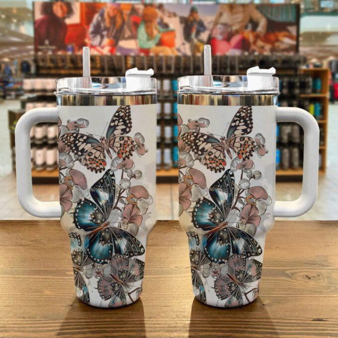 Butterfly Shineful Stanley Tumbler 40oz Beautiful Gift for Fans