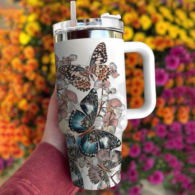 Butterfly Shineful Stanley Tumbler 40oz Beautiful Gift for Fans