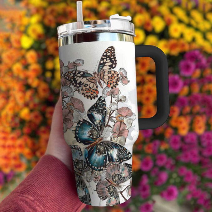 Butterfly Shineful Stanley Tumbler 40oz Beautiful Gift for Fans