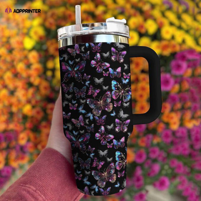 Butterfly Shineful Stanley Tumbler 40oz Mysterious Gift for Fans