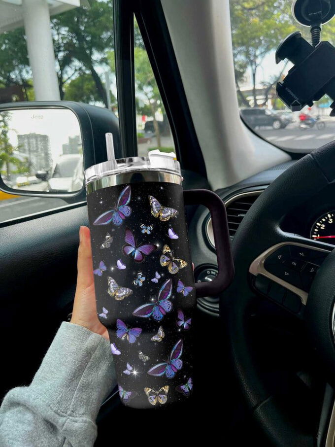 Butterfly Shineful Stanley Tumbler 40oz Twinkle Gift for Fans