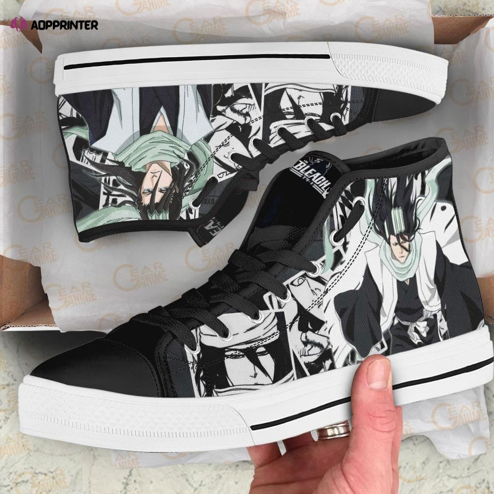 Byakuya Kuchiki High Top Shoes Custom Bleach Anime For Fans Byakuya Kuchiki High Top Shoes Custom Bleach Anime For Fans