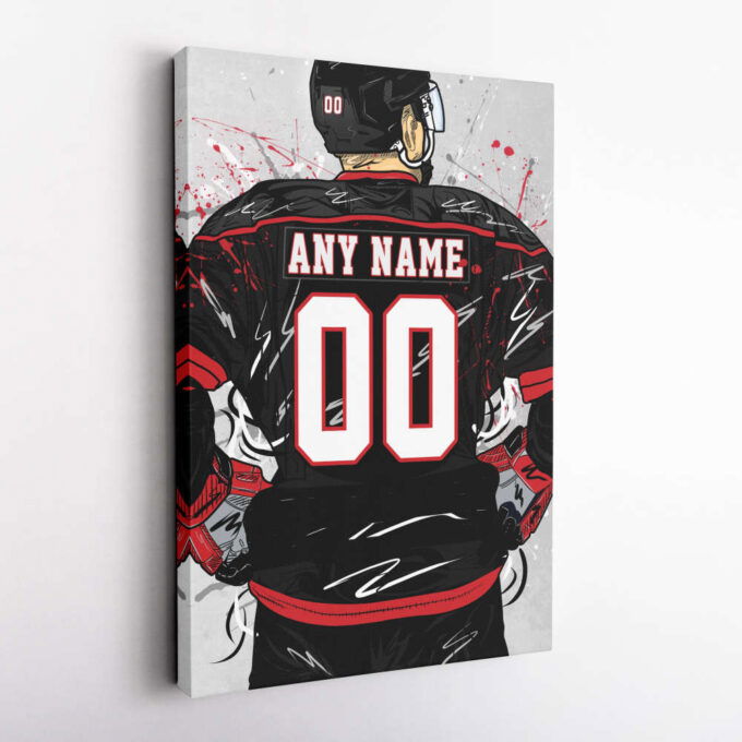 Carolina Hurricanes Jersey NHL Personalized Jersey Custom Name and Number Canvas Wall Art Home Decor Framed Poster Man Cave Gift