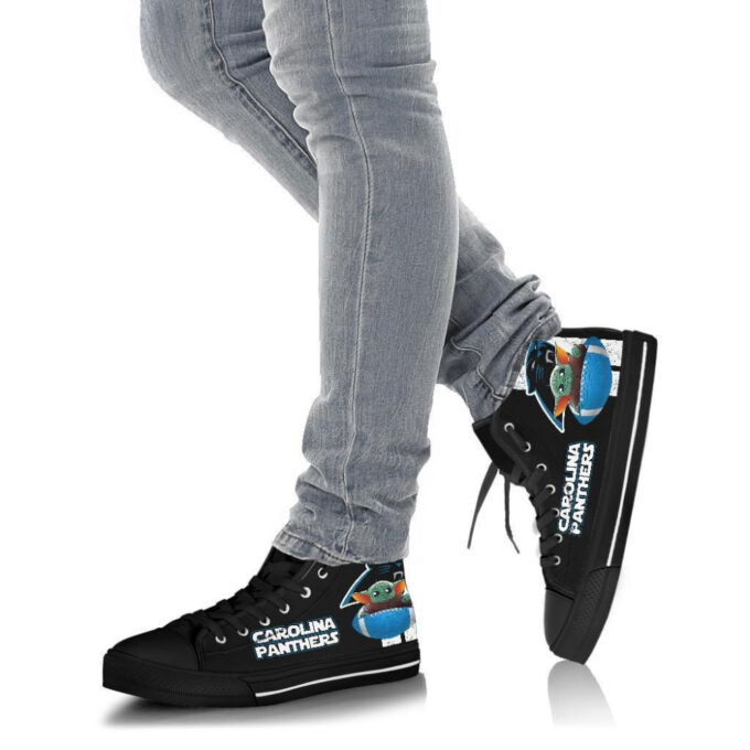 Carolina Panthers High Top Sneakers Custom Shoes For Fans Baby Yoda