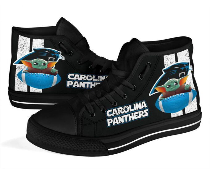 Carolina Panthers High Top Sneakers Custom Shoes For Fans Baby Yoda