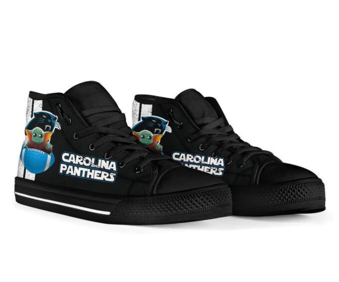 Carolina Panthers High Top Sneakers Custom Shoes For Fans Baby Yoda