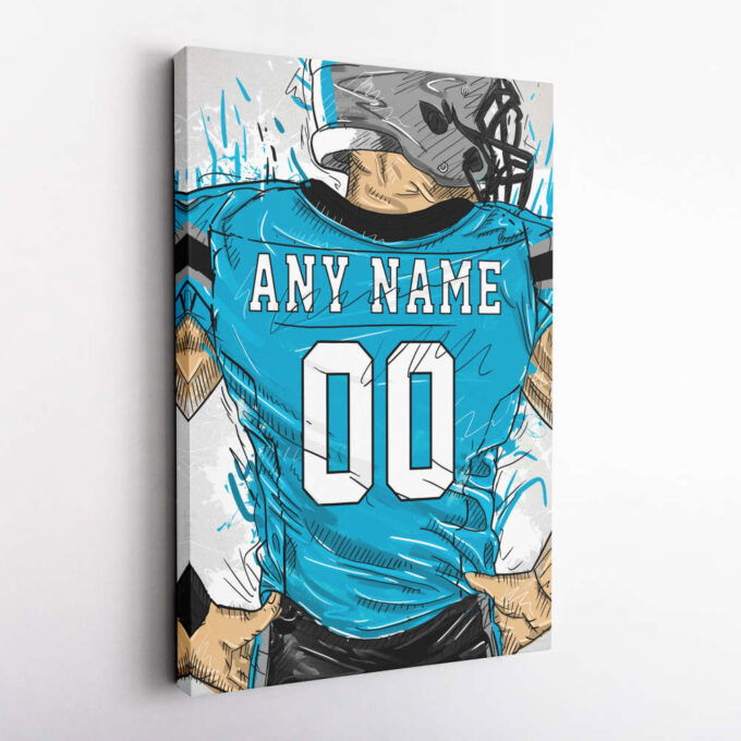 Carolina Panthers Jersey Personalized Jersey NFL Custom Name and Number Canvas Wall Art Home Decor Framed Poster Man Cave Gift