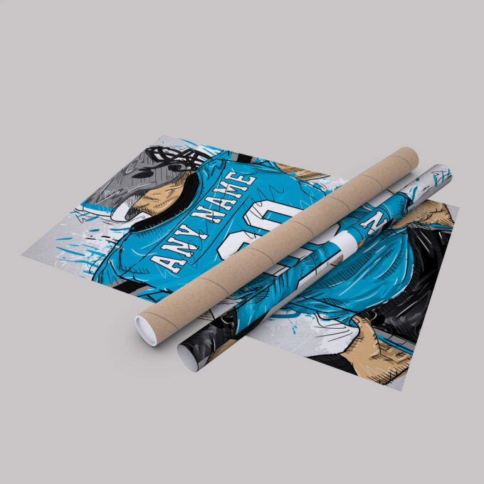 Carolina Panthers Jersey Personalized Jersey NFL Custom Name and Number Canvas Wall Art Home Decor Framed Poster Man Cave Gift