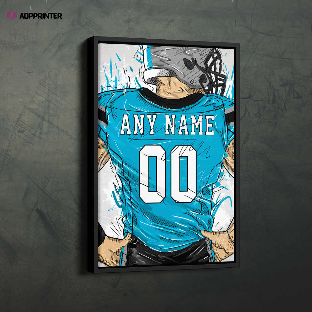 Carolina Panthers Jersey Personalized Jersey NFL Custom Name and Number Canvas Wall Art Home Decor Framed Poster Man Cave Gift Carolina Panthers Jersey Personalized Jersey NFL Custom Name and Number Canvas Wall Art Home Decor Framed Poster Man Cave Gift