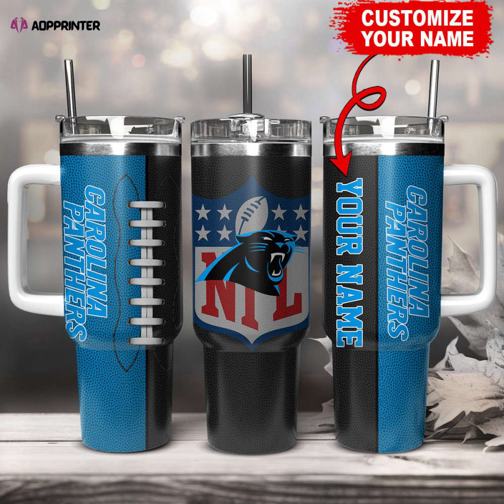 Carolina Panthers NFL Football Custom Name 40oz Stanley Tumbler Gift for Fans Carolina Panthers NFL Football Custom Name 40oz Stanley Tumbler Gift for Fans