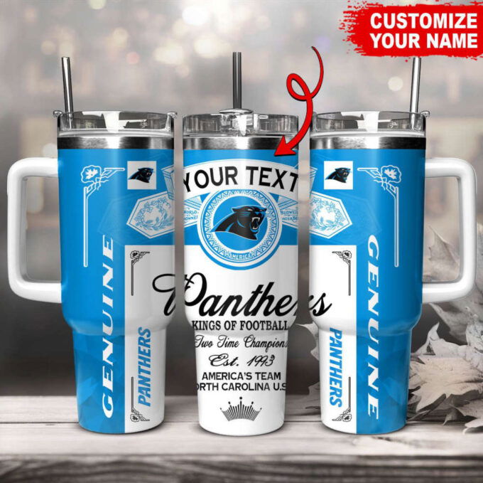 Carolina Panthers NFL Kings Of Football Custom Your Text Stanley Tumbler 40Oz Gift for Fans
