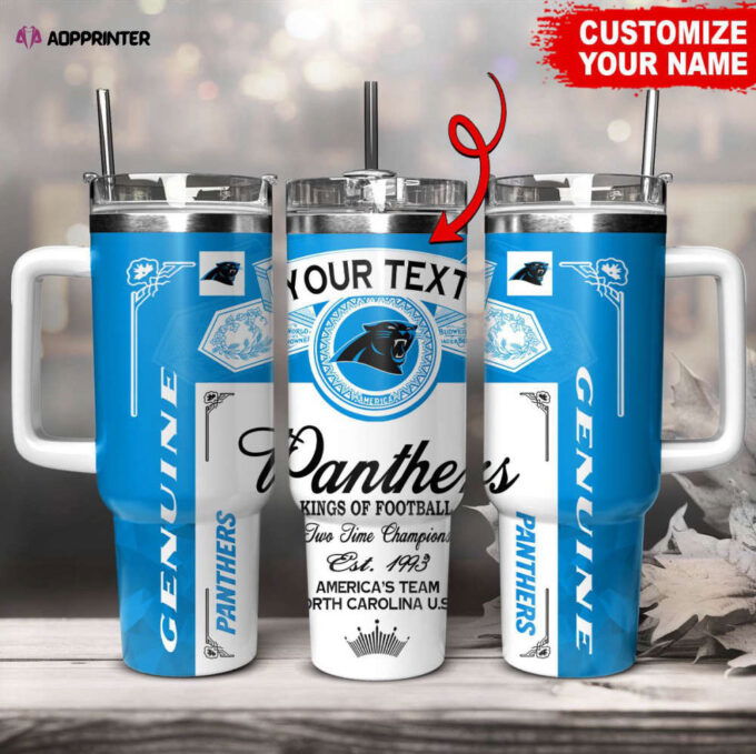 Carolina Panthers NFL Kings Of Football Custom Your Text Stanley Tumbler 40Oz Gift for Fans