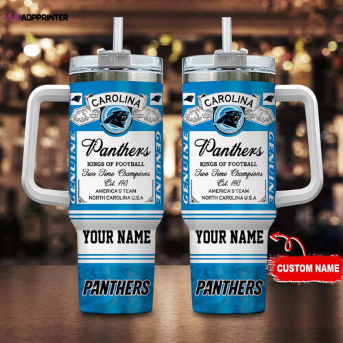 Cart 5 Carolina Panthers NFL Kings of Football Personalized Stanley Tumbler 40Oz Gift for Fans