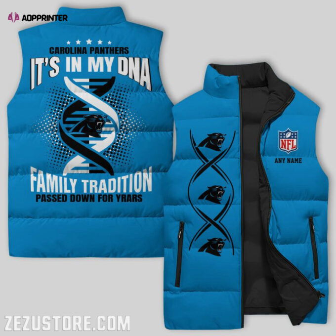 Carolina Panthers NFL Sleeveless Puffer Jacket Custom For Fans Gifts
