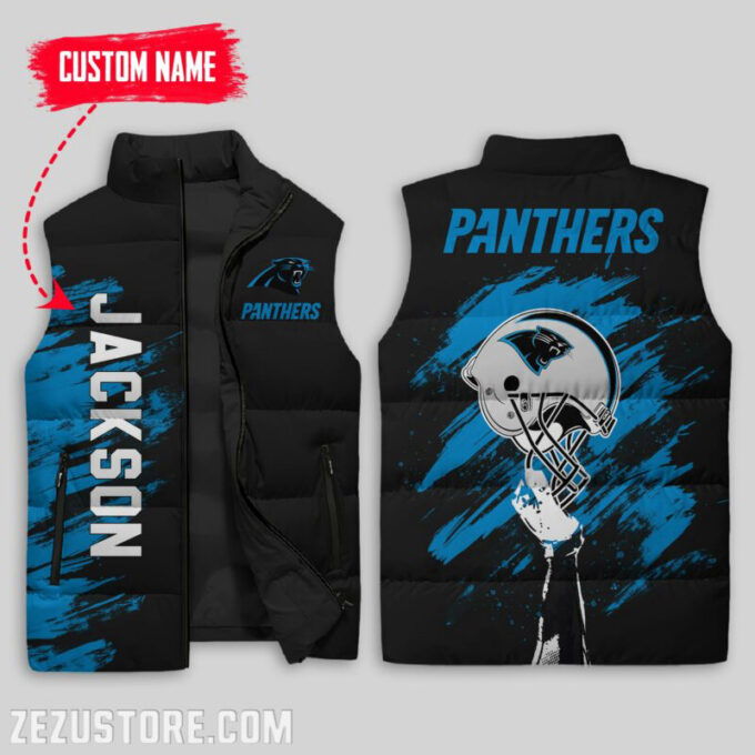 Carolina Panthers NFL Sleeveless Puffer Jacket Custom For Fans Gifts