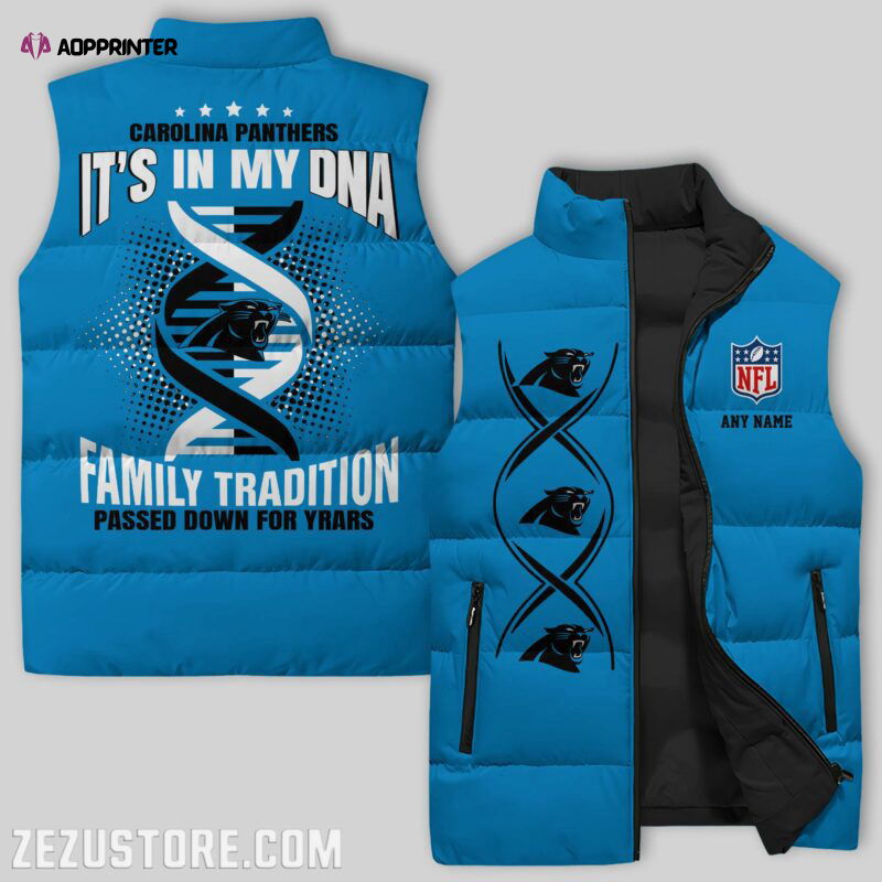 Carolina Panthers NFL Sleeveless Puffer Jacket Custom For Fans Gifts Carolina Panthers NFL Sleeveless Puffer Jacket Custom For Fans Gifts