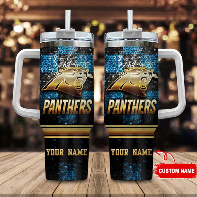 Carolina Panthers Personalized NFL Glitter 40oz Stanley Tumbler Gift for Fans