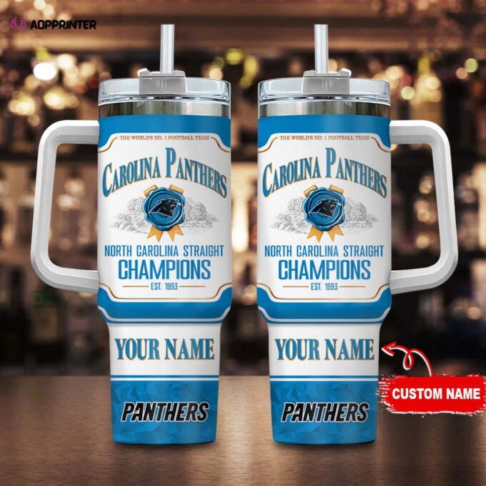 Carolina Panthers Personalized The World’s No 1 Football Team NFL Jim Beam 40oz Stanley Tumbler Gift for Fans