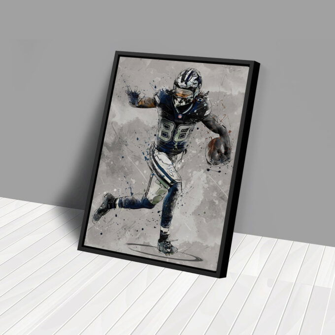 CeeDee Lamb Poster Dallas Cowboys NFL Canvas Wall Art Home Decor Framed Poster Man Cave Gift
