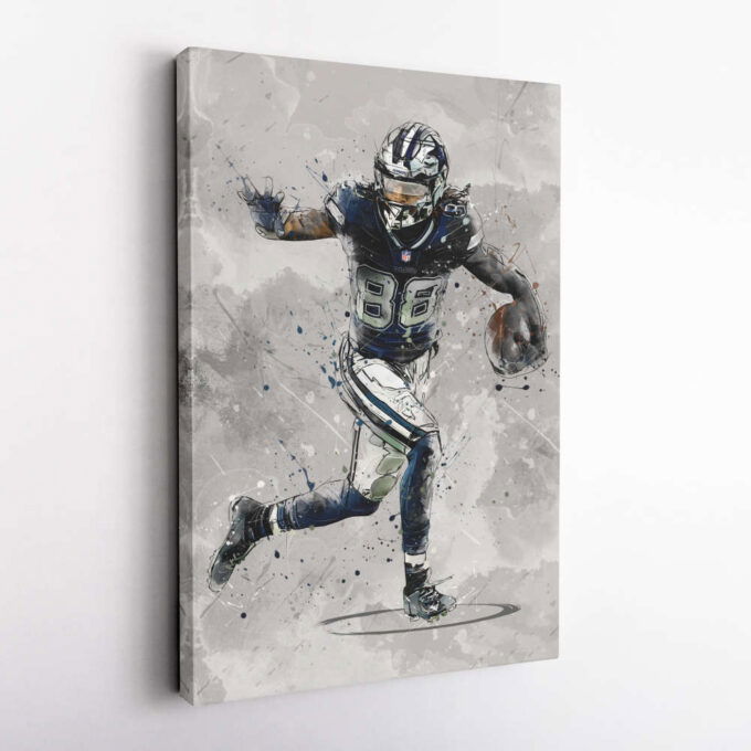 CeeDee Lamb Poster Dallas Cowboys NFL Canvas Wall Art Home Decor Framed Poster Man Cave Gift