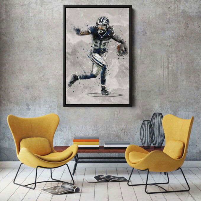 CeeDee Lamb Poster Dallas Cowboys NFL Canvas Wall Art Home Decor Framed Poster Man Cave Gift