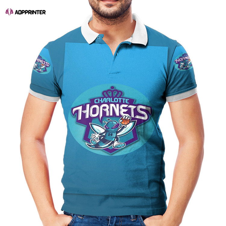 Charlotte Hornets Blue2 3D Gift for Fans Polo Shirt Charlotte Hornets Blue2 3D Gift for Fans Polo Shirt