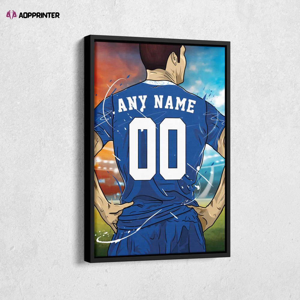 Chelsea F.C Jersey Soccer Personalized Jersey Custom Name and Number Canvas Wall Art Home Decor Framed Poster Man Cave Gift Chelsea F.C Jersey Soccer Personalized Jersey Custom Name and Number Canvas Wall Art Home Decor Framed Poster Man Cave Gift