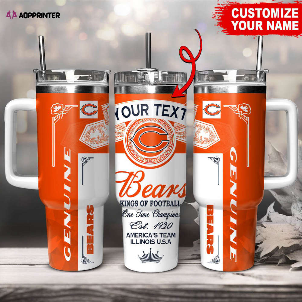 Chicago Bears NFL Kings Of Football Custom Your Text Stanley Tumbler 40Oz Gift for Fans Chicago Bears NFL Kings Of Football Custom Your Text Stanley Tumbler 40Oz Gift for Fans