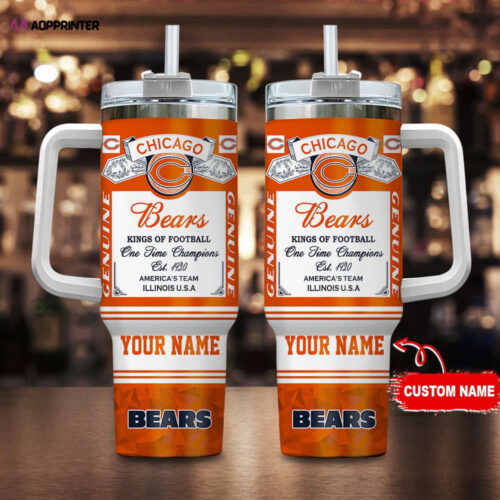 Cart 6 Chicago Bears NFL Kings of Football Personalized Stanley Tumbler 40Oz Gift for Fans