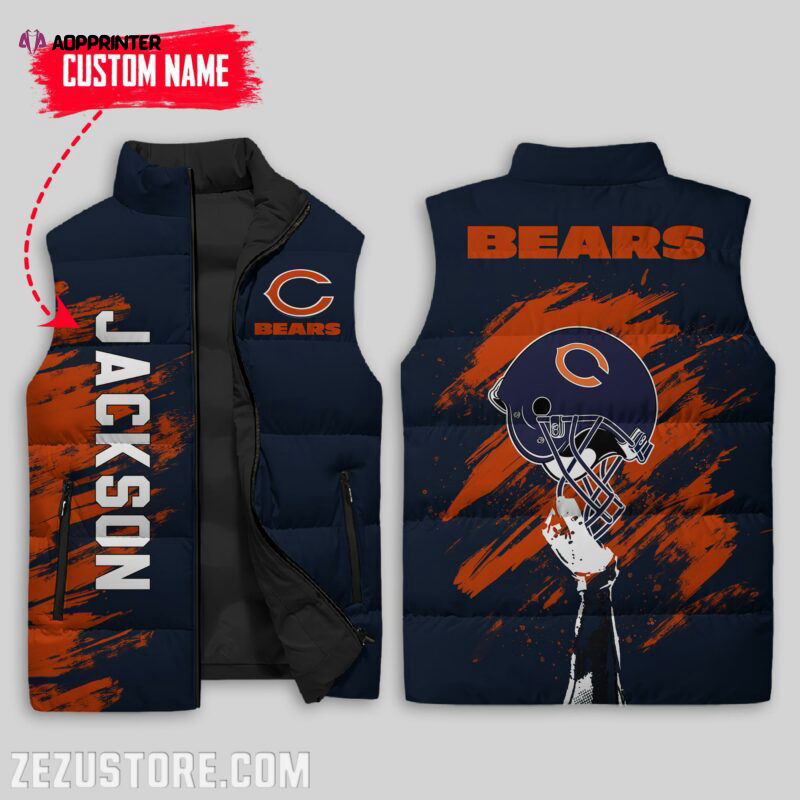 Chicago Bears NFL Sleeveless Puffer Jacket Custom For Fans Gifts Chicago Bears NFL Sleeveless Puffer Jacket Custom For Fans Gifts