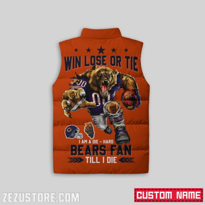 Chicago Bears NFL Sleeveless Puffer Jacket Custom For Fans Gifts