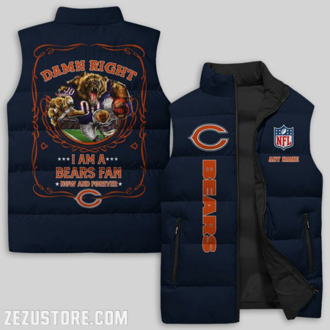 Chicago Bears NFL Sleeveless Puffer Jacket Custom For Fans Gifts
